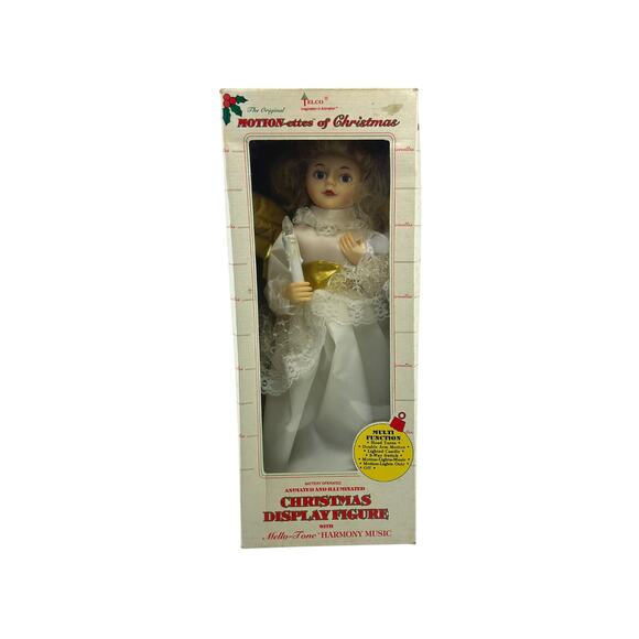 Vintage Animated Telco Angel Motionette 17" Christmas Display Figure With Candle - Picture 2 of 16